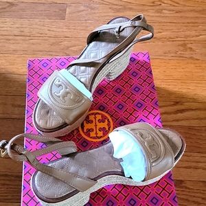 Tory Burch espadrille/leather wedges